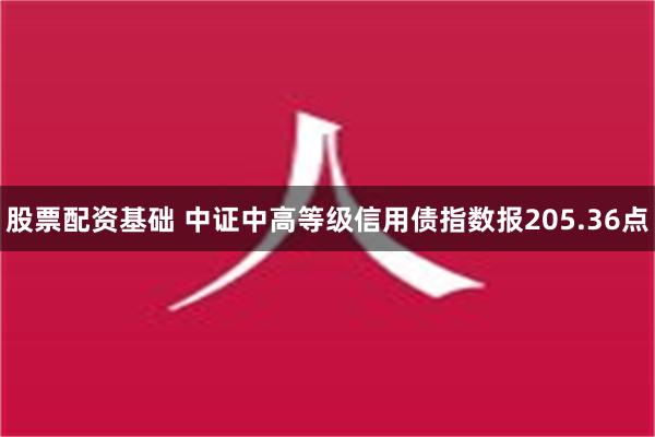 股票配资基础 中证中高等级信用债指数报205.36点