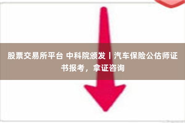 股票交易所平台 中科院颁发丨汽车保险公估师证书报考，拿证咨询